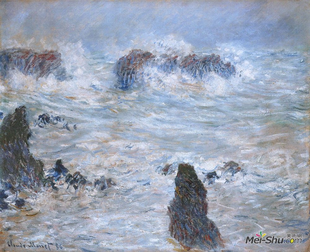 克劳德·莫奈(Claude Monet)高清作品《Storm, off the Coast of Belle-Ile》