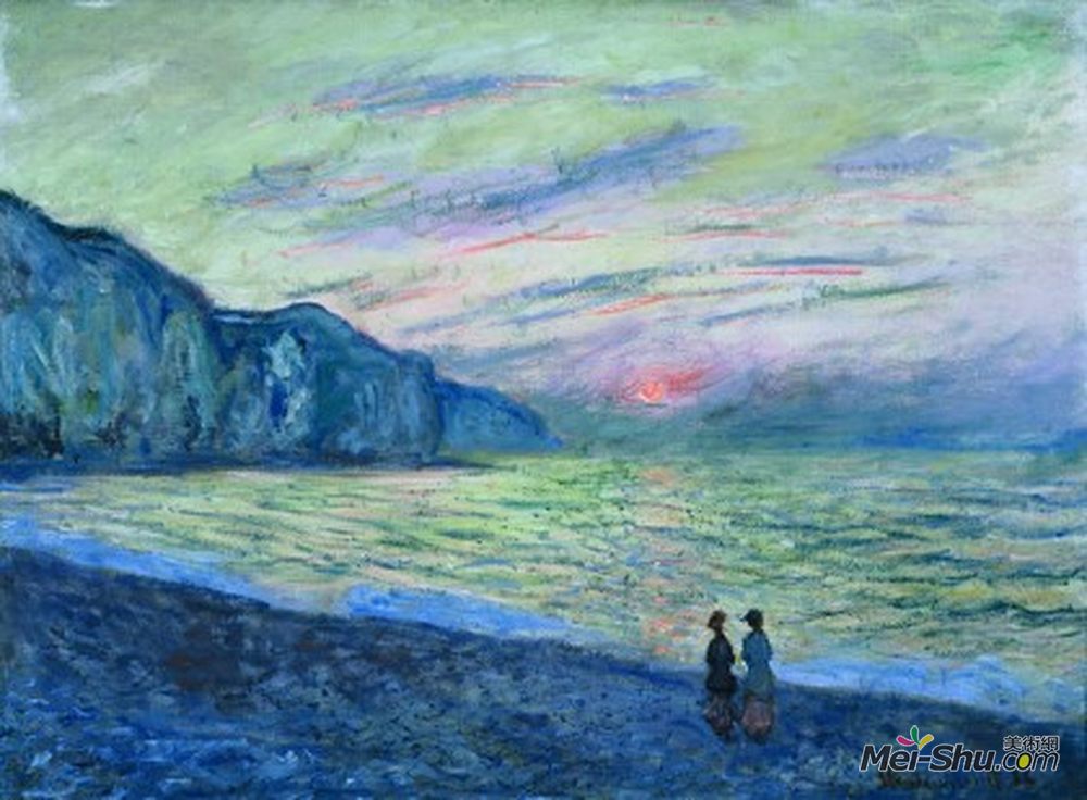 克劳德·莫奈(Claude Monet)高清作品《Sunset at Pourville》