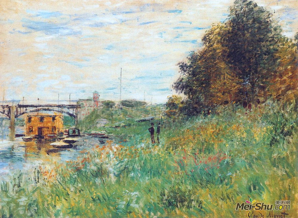 克劳德·莫奈(Claude Monet)高清作品《阿根廷大桥的塞纳河畔》