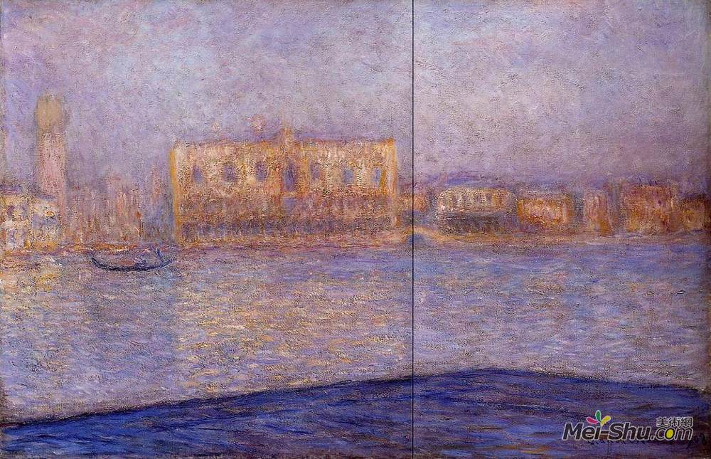 克劳德·莫奈(Claude Monet)高清作品《从圣吉奥吉奥马格罗3看的宫殿》