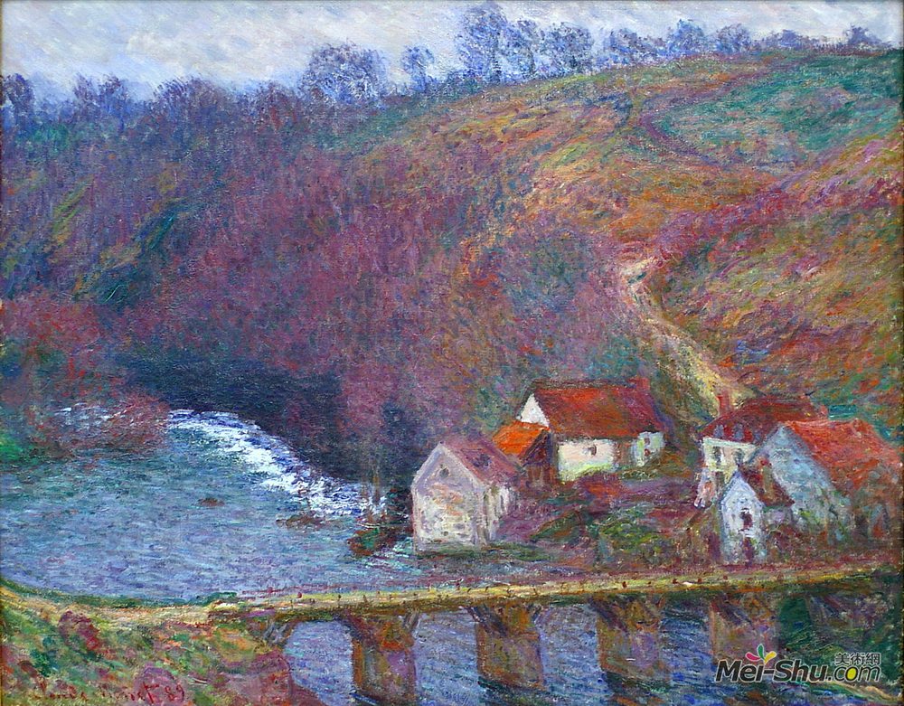 克劳德·莫奈(Claude Monet)高清作品《The Grande Creuse by the Bridge at Vervy》