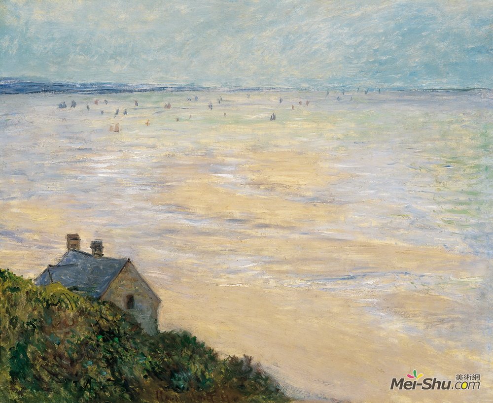 克劳德·莫奈(Claude Monet)高清作品《The Hut at Trouville, Low Tide》