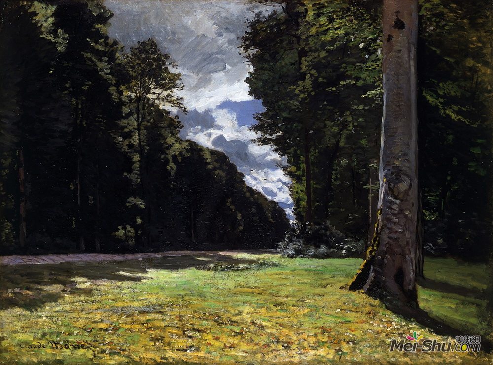 monet)高清作品《the pave de chailly in the fontainbleau forest》