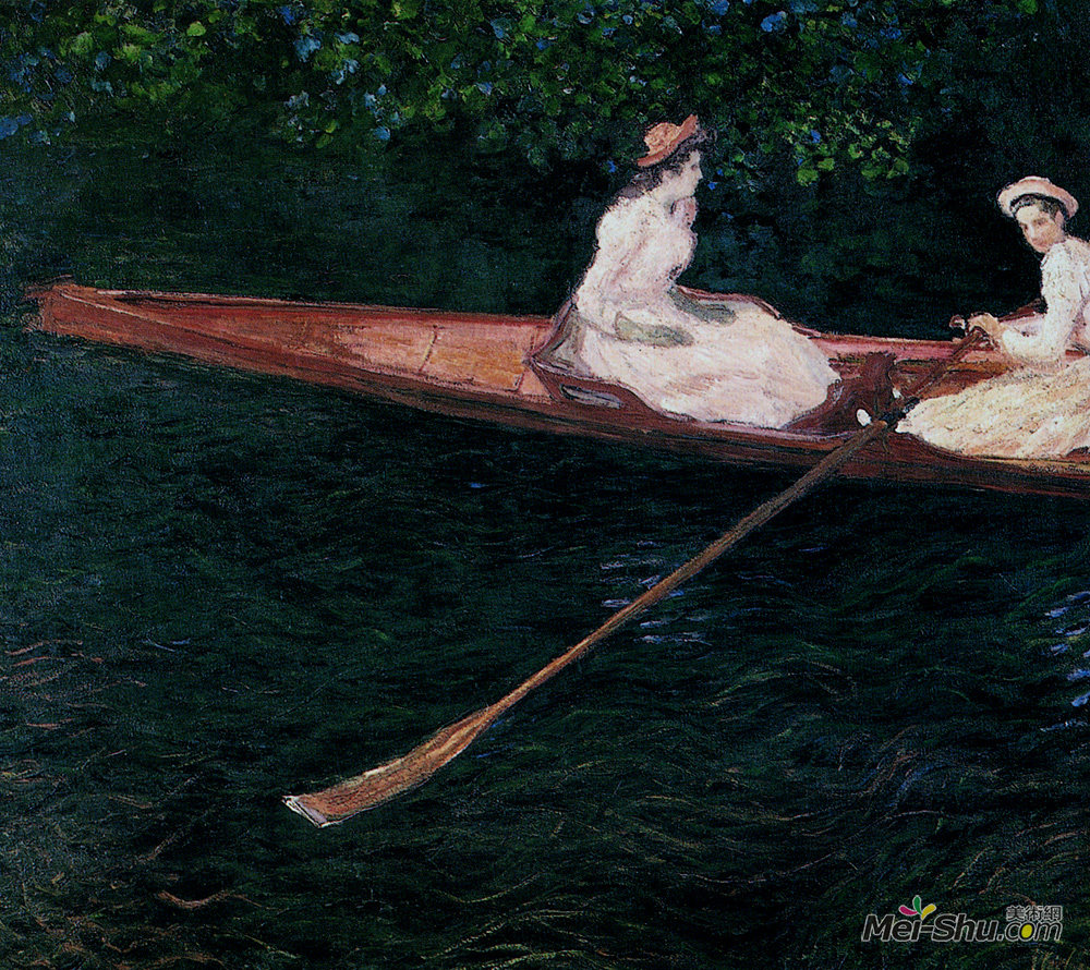 克劳德·莫奈(Claude Monet)高清作品《The Pink Skiff, Boating on the Ept》