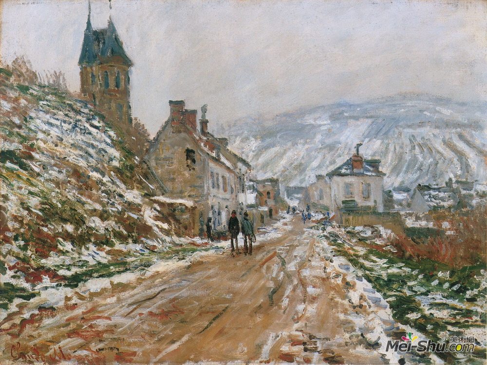 克劳德·莫奈(Claude Monet)高清作品《The Road in Vetheuil in Winter》