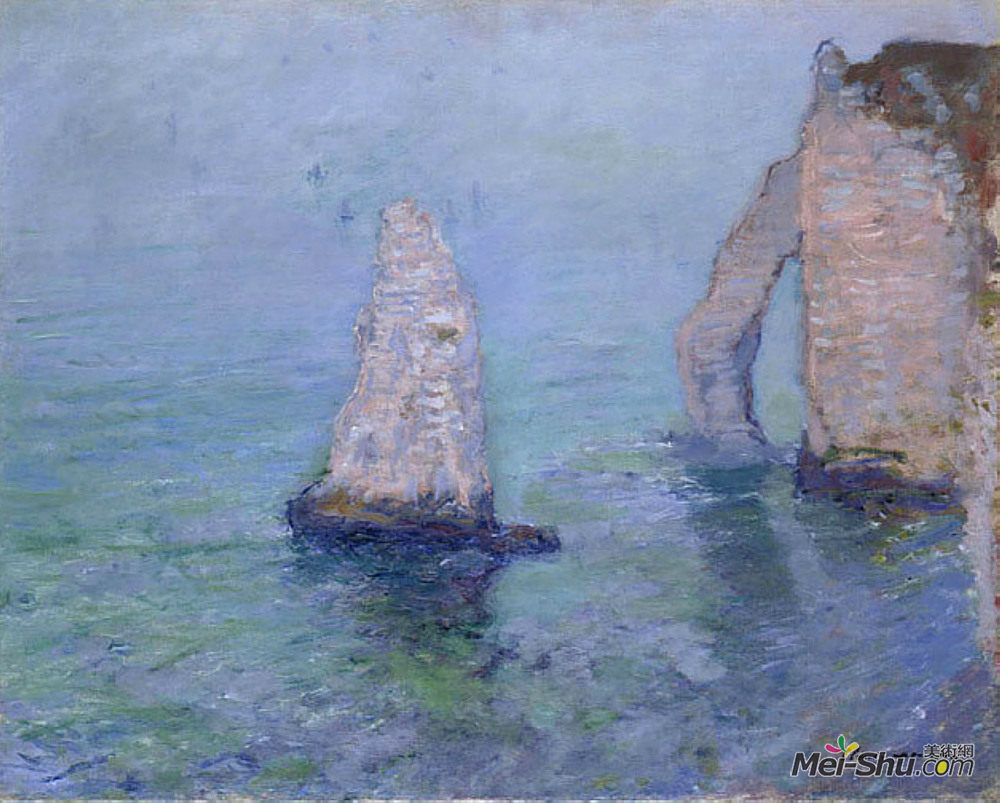 克劳德·莫奈(Claude Monet)高清作品《The Rock Needle and Porte d’Aval, Etretat》