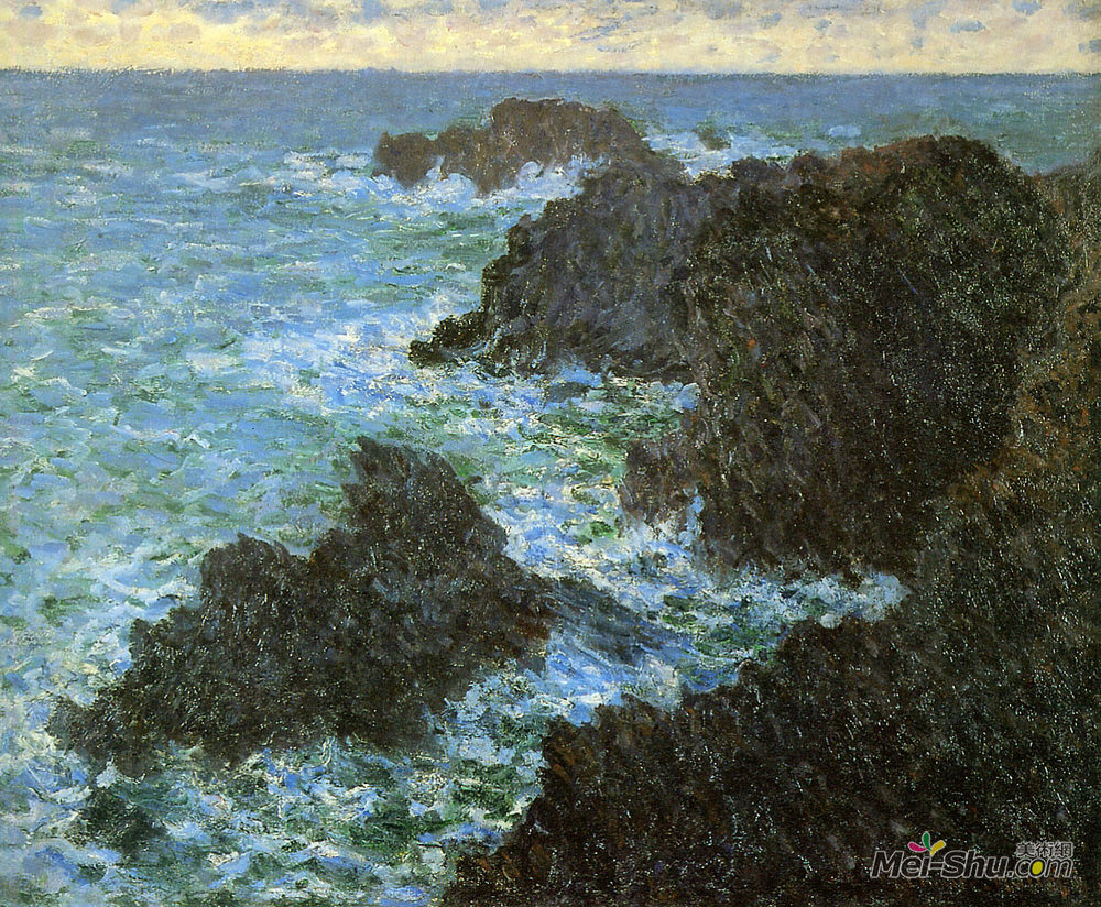 克劳德·莫奈(Claude Monet)高清作品《The rocks of Belle-Ile》