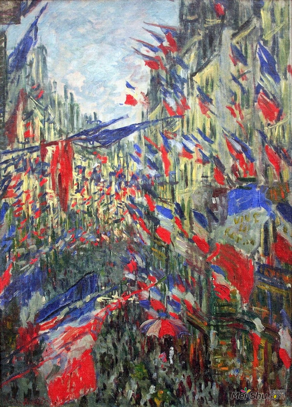 克劳德·莫奈(Claude Monet)高清作品《蒙塔盖尔带旗帜的路》