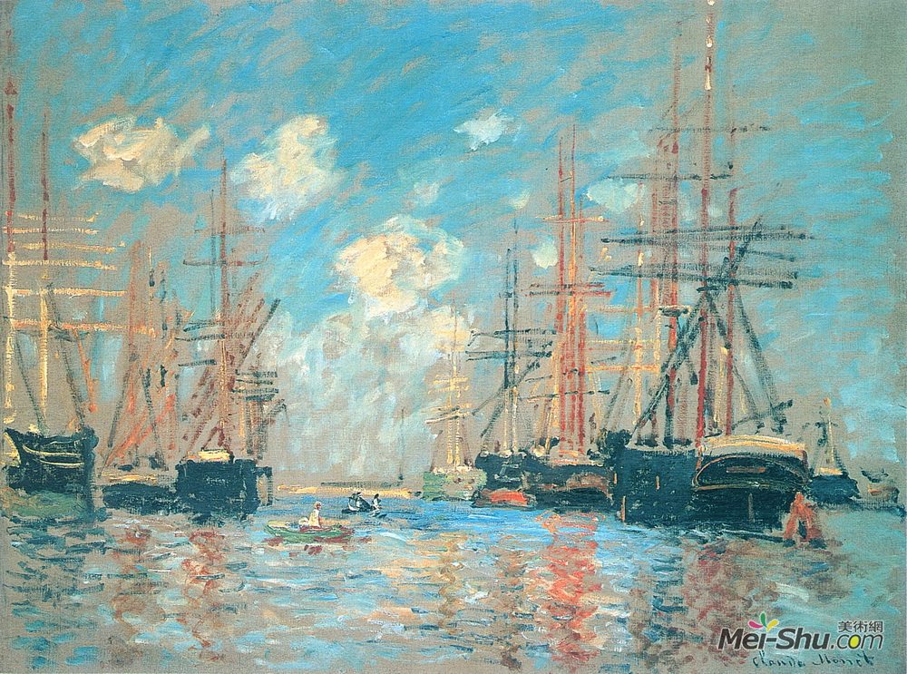 克劳德·莫奈(Claude Monet)高清作品《海，在阿姆斯特丹港》