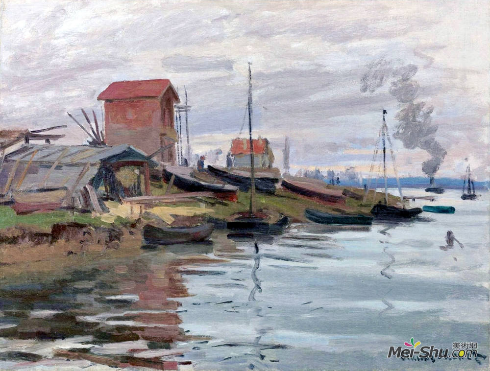 克劳德·莫奈(Claude Monet)高清作品《小纳讷维尔的塞纳河》