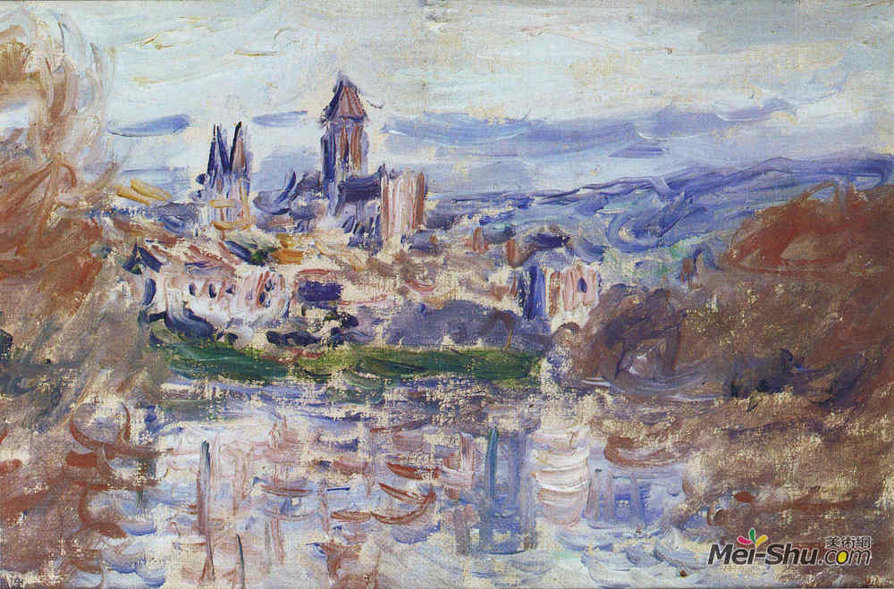 克劳德·莫奈(Claude Monet)高清作品《The Village of V&étheuil》