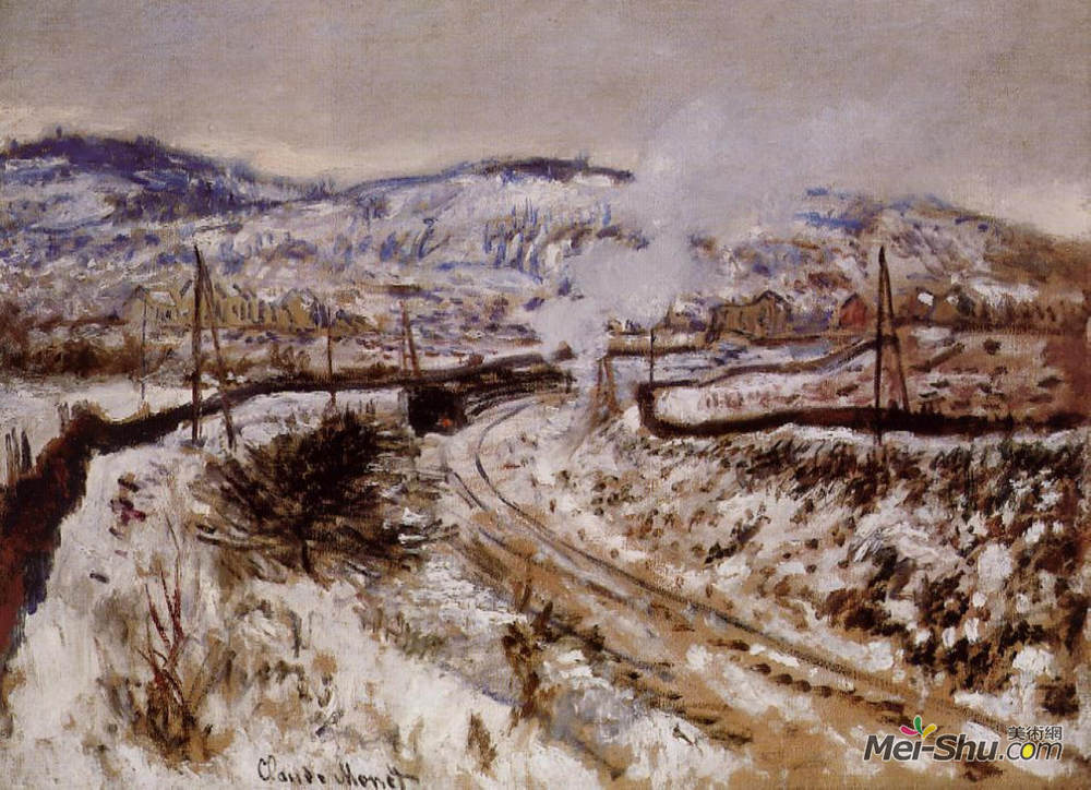 克劳德·莫奈(Claude Monet)高清作品《在阿让特伊的雪地里训练》