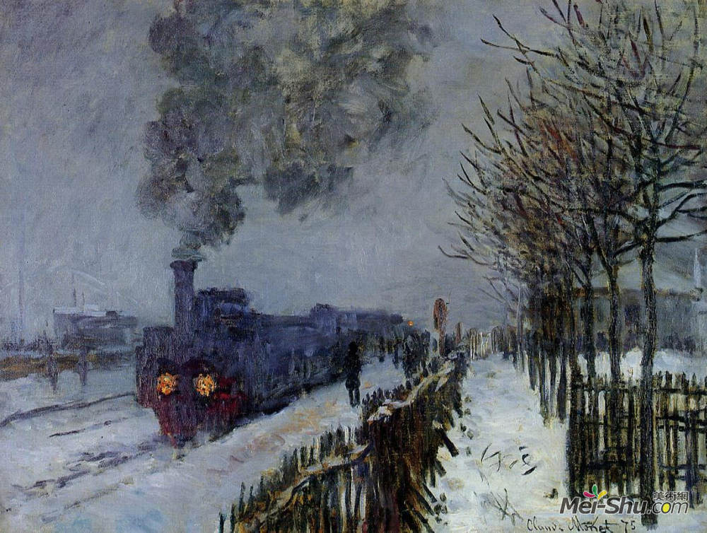 克劳德·莫奈(Claude Monet)高清作品《在雪地里或火车上训练》