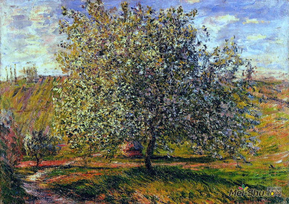 克劳德·莫奈(Claude Monet)高清作品《树在花附近》