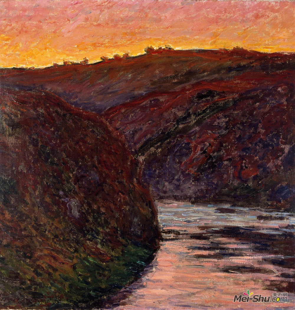 克劳德·莫奈(Claude Monet)高清作品《克勒兹峡谷日落》