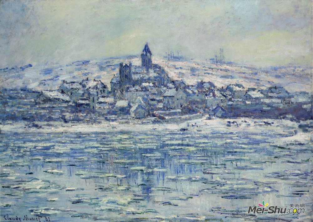 克劳德·莫奈(Claude Monet)高清作品《Vetheuil, Ice Floes》