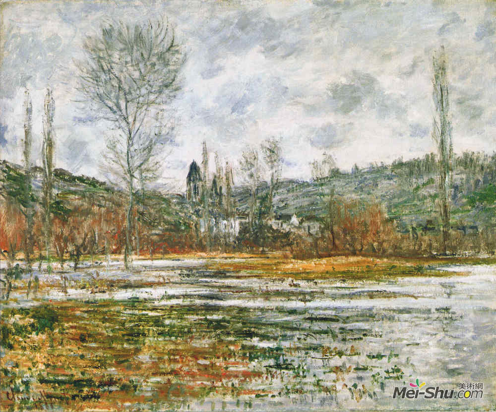 克劳德·莫奈(Claude Monet)高清作品《Vetheuil, Prairie Inondee》