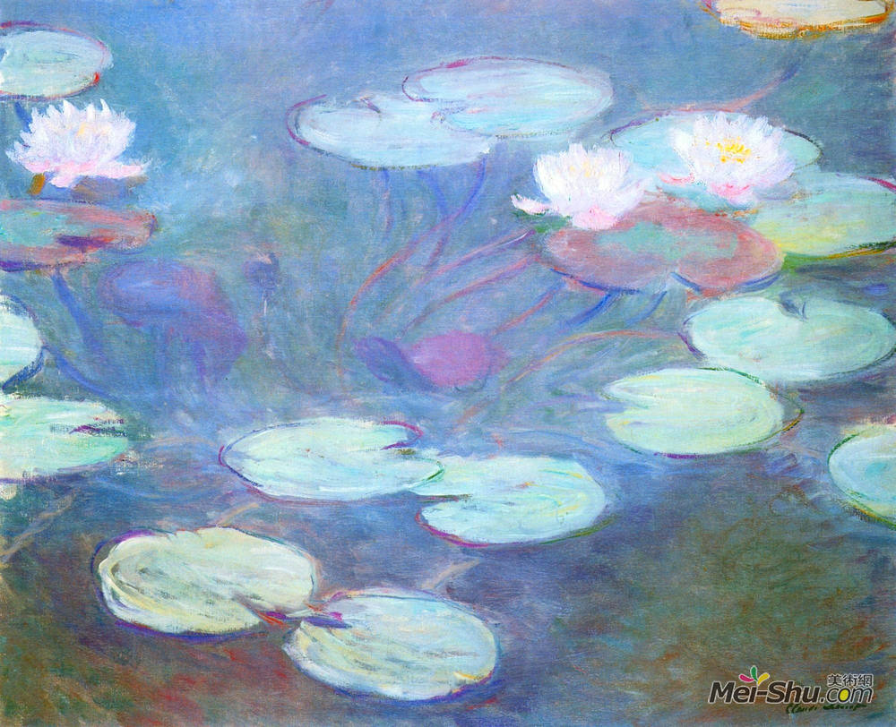 克劳德·莫奈(Claude Monet)高清作品《睡莲，粉红色》