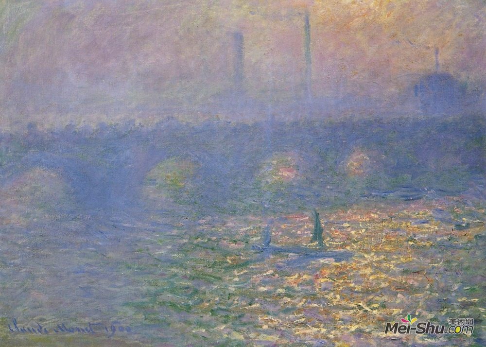 克劳德·莫奈(Claude Monet)高清作品《滑铁卢桥，伦敦》