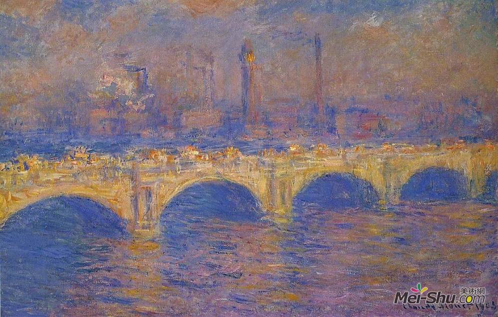 克劳德·莫奈(Claude Monet)高清作品《滑铁卢大桥阳光效应》