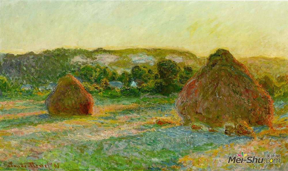 克劳德·莫奈(Claude Monet)高清作品《小麦堆（夏末）》