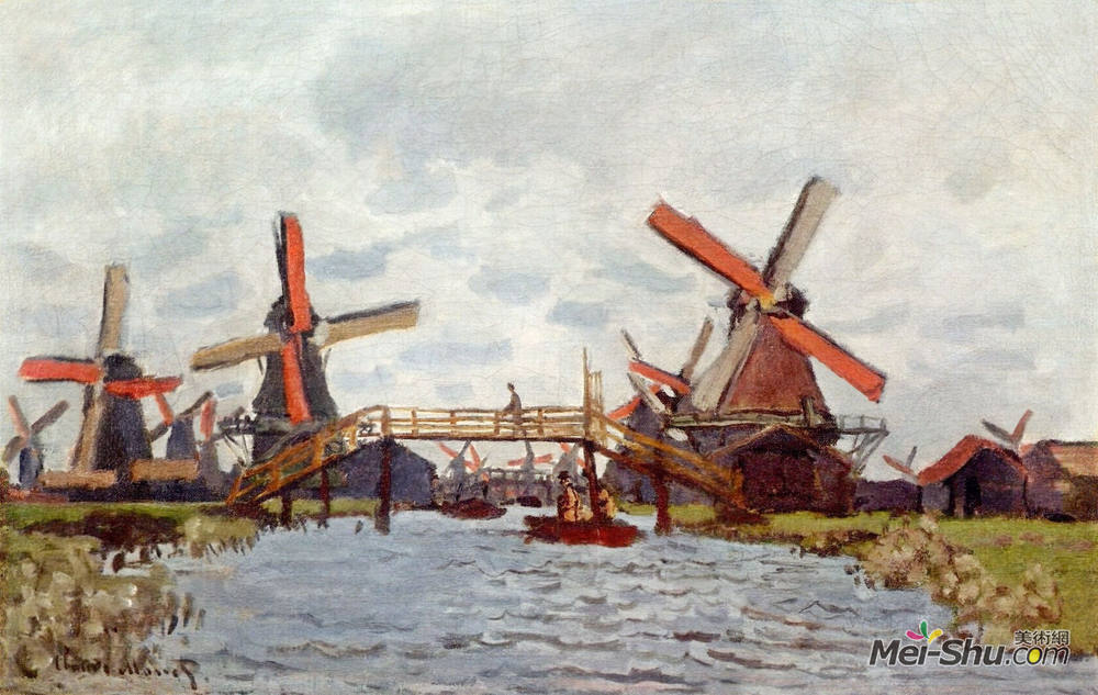 克劳德·莫奈(Claude Monet)高清作品《Windmills near Zaandam》