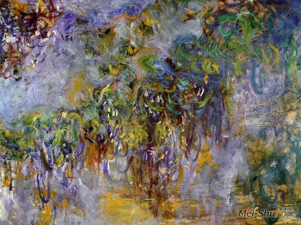 克劳德·莫奈(Claude Monet)高清作品《紫藤（右半部）》