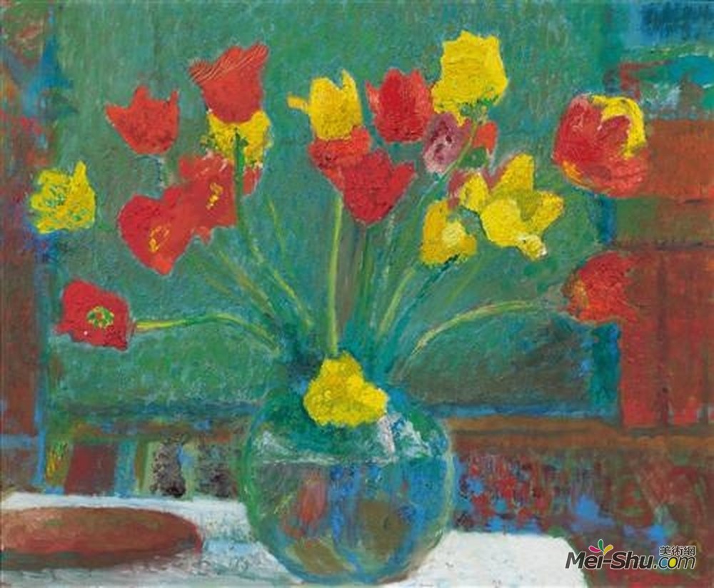 库诺 · 阿米耶(Cuno Amiet)高清作品《郁金香花束》