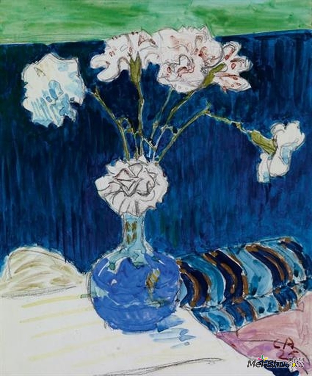 库诺 · 阿米耶(Cuno Amiet)高清作品《康乃馨的静物》
