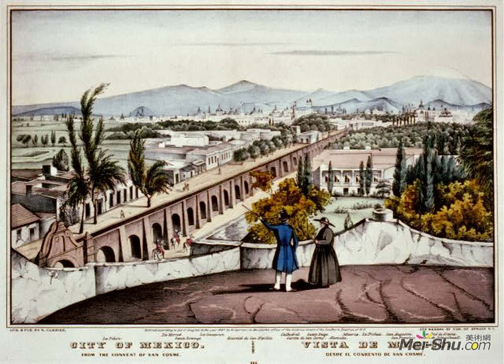 柯里尔与艾夫斯(Currier and Ives)高清作品《圣科斯梅墨西哥城》