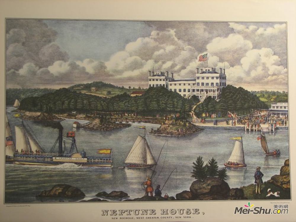 柯里尔与艾夫斯(Currier and Ives)高清作品《海王星住宅》