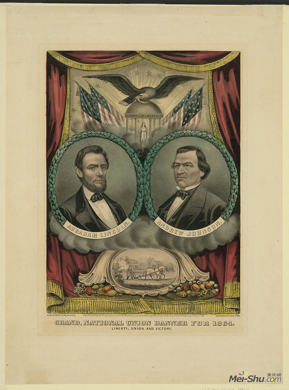 柯里尔与艾夫斯(Currier and Ives)高清作品《共和党总统候选人票》
