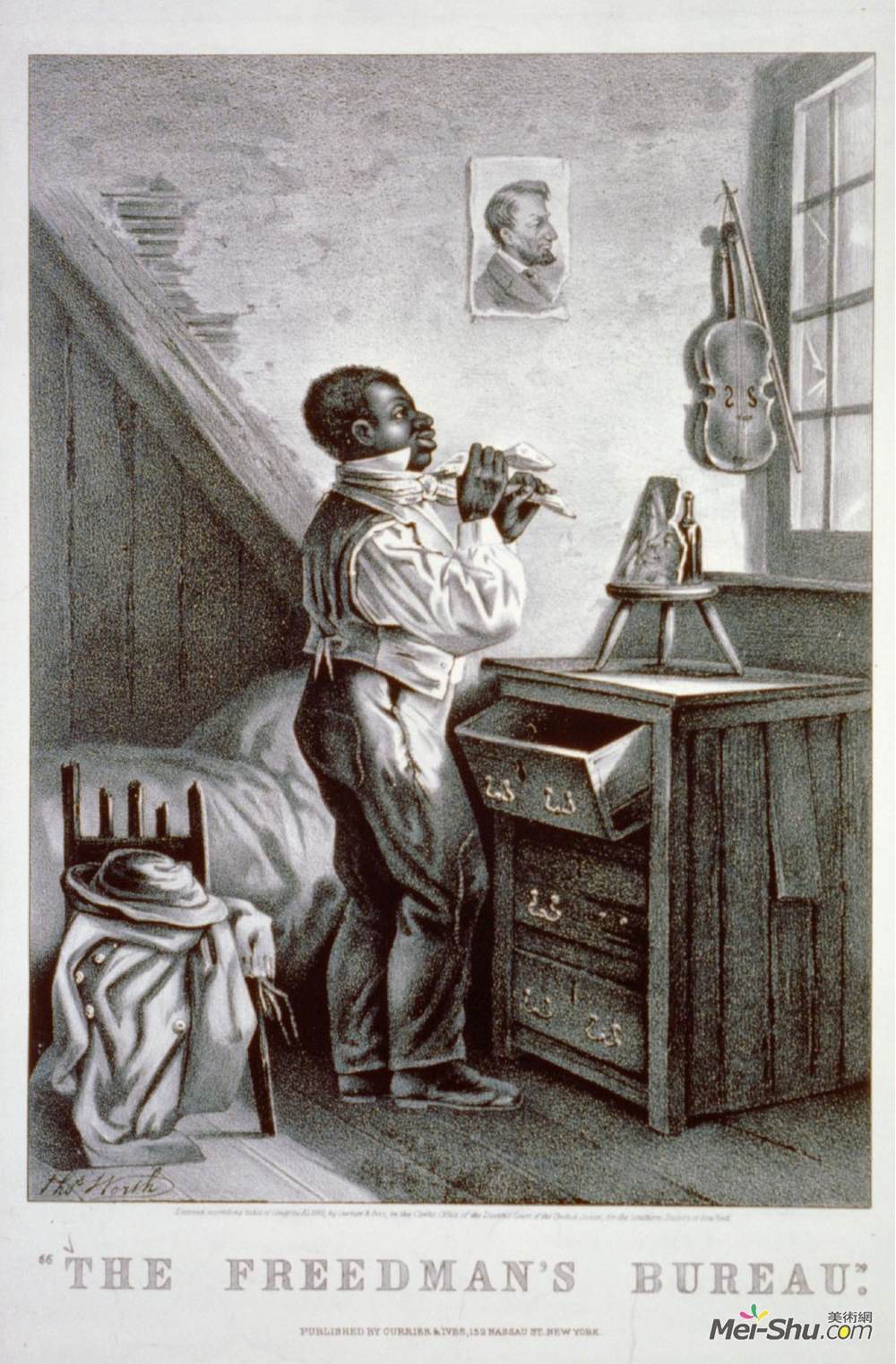 柯里尔与艾夫斯(Currier and Ives)高清作品《自由人局》