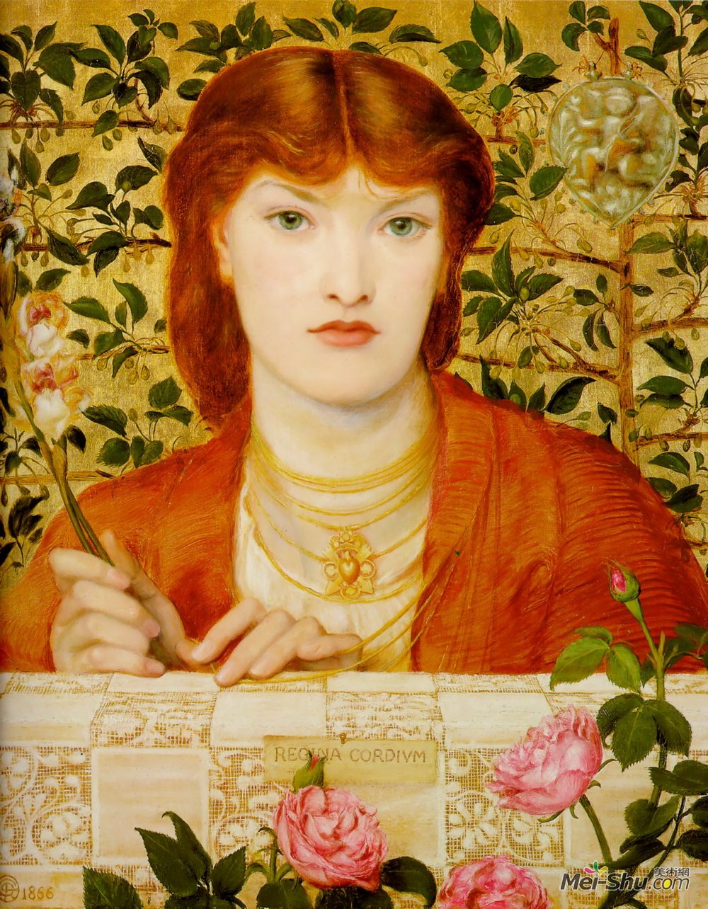 但丁·加布里埃尔·罗赛蒂(Dante Gabriel Rossetti)高清作品《红桃皇后爱丽丝威尔丁》