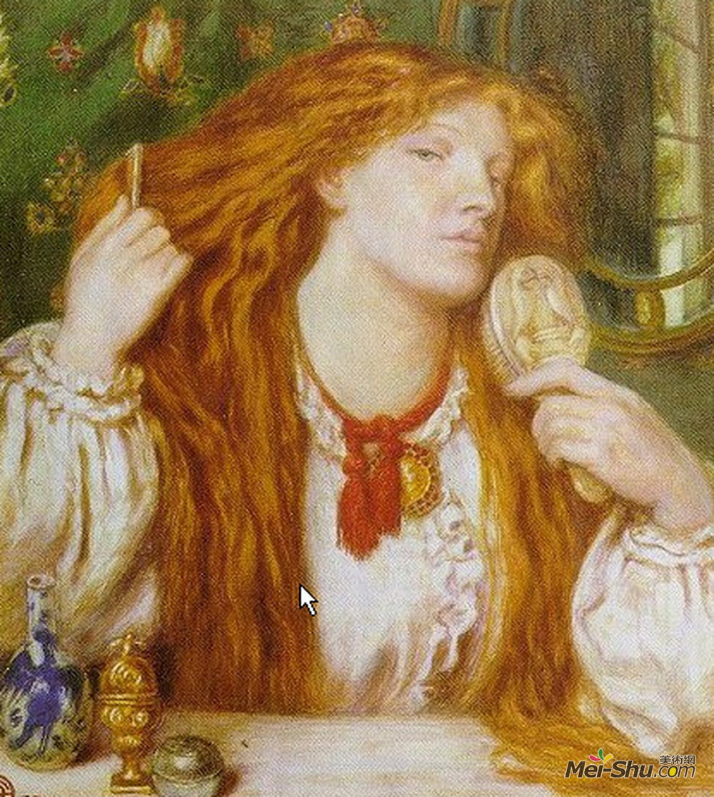 但丁·加布里埃尔·罗赛蒂(Dante Gabriel Rossetti)高清作品《梳头的女人》