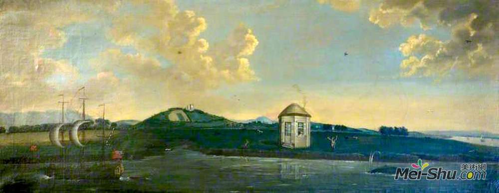 戴维·阿伦(David Allan)高清作品《Clackmann Pow and Hill with the River Forth Looking East》