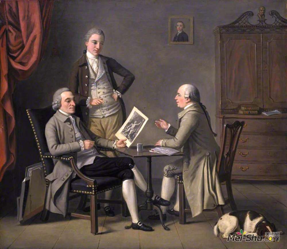 戴维·阿伦(David Allan)高清作品《The Connoisseurs. John Caw, John Bonar and James Bruce》