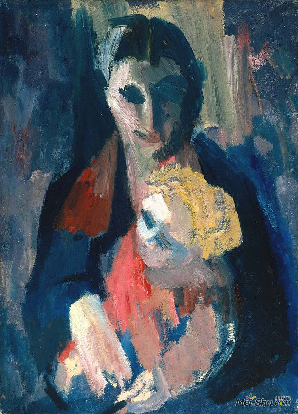 大卫·邦勃格(David Bomberg)高清作品《艺术家的妻子和婴儿》