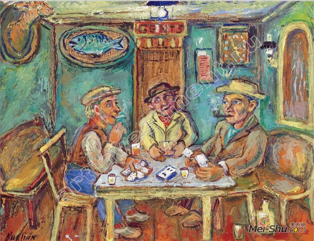 戴维·伯克(David Burliuk)高清作品《扑克牌》