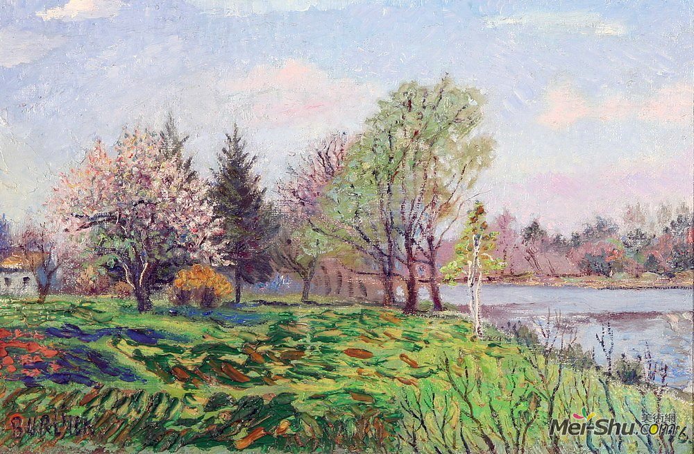 戴维·伯克(David Burliuk)高清作品《施普灵河宾夕法尼亚》