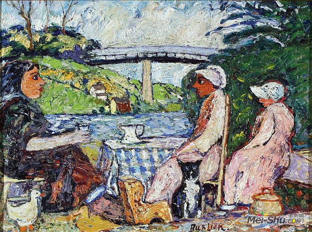 戴维·伯克(David Burliuk)高清作品《茶女人》