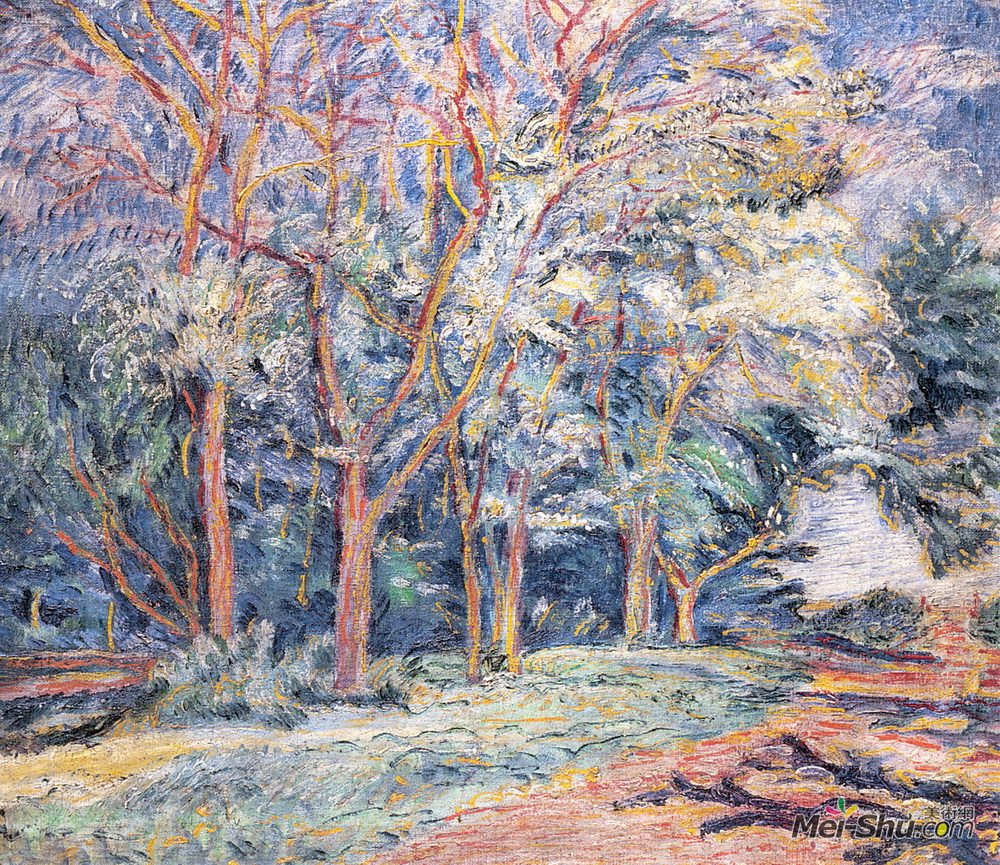 戴维·伯克(David Burliuk)高清作品《树木景观》