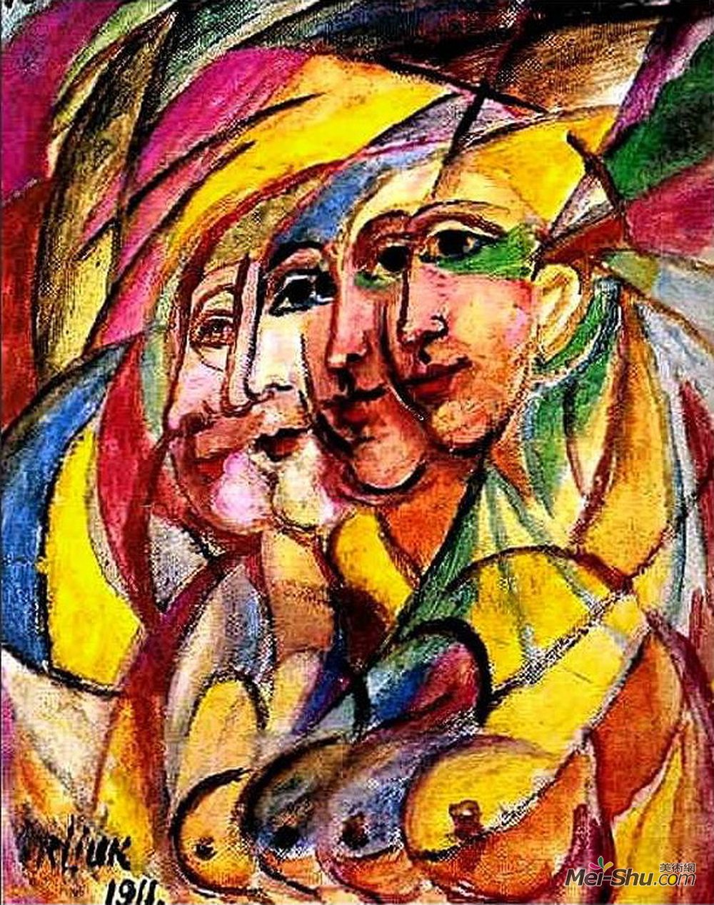 戴维·伯克(David Burliuk)高清作品《未来主义女性》