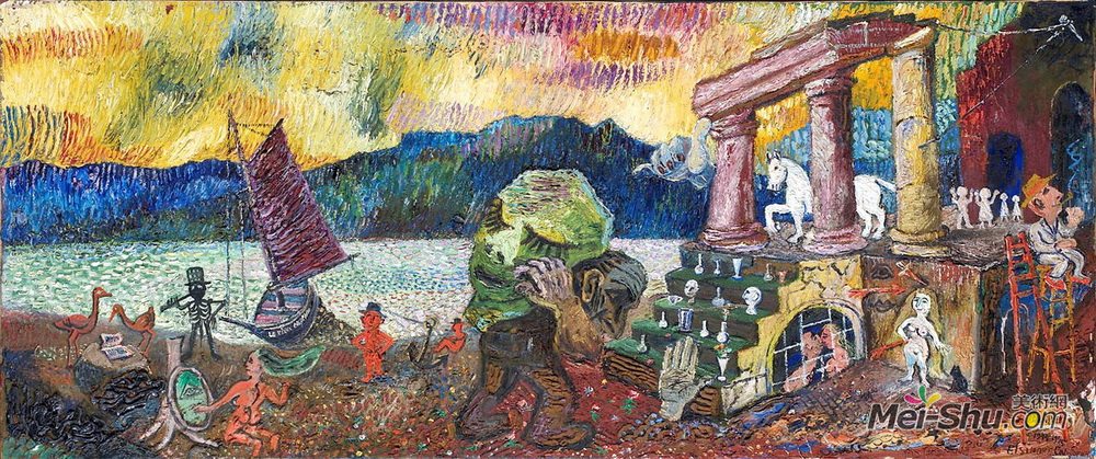 戴维·伯克(David Burliuk)高清作品《神话场景》