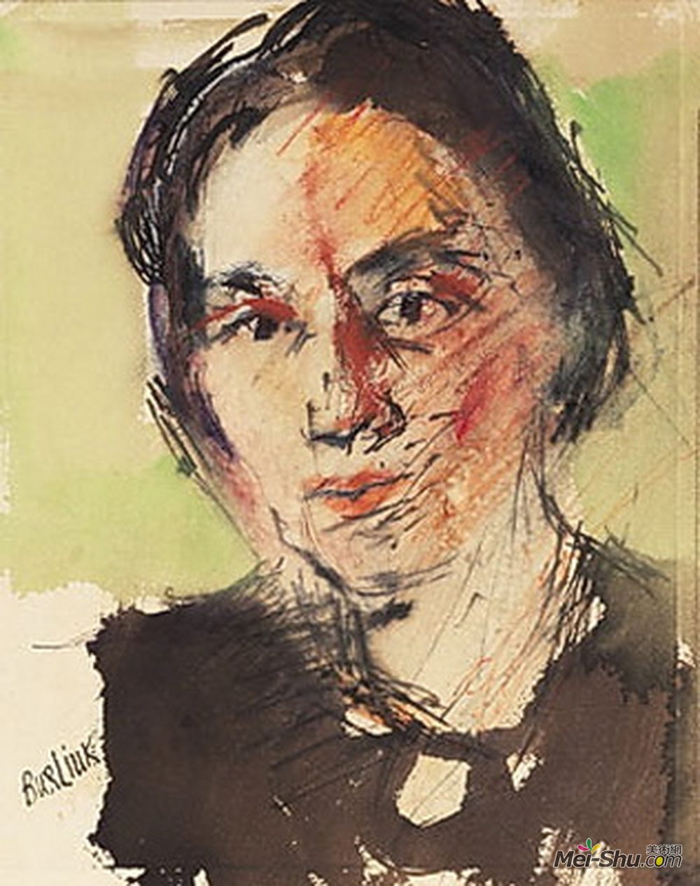 戴维·伯克(David Burliuk)高清作品《女首领》