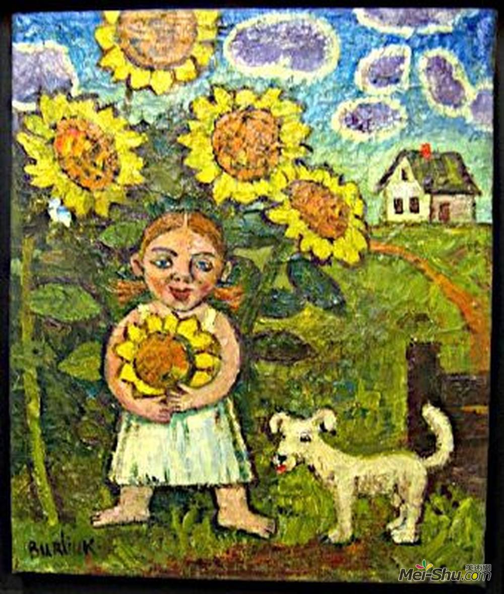 戴维·伯克(David Burliuk)高清作品《一个女孩》