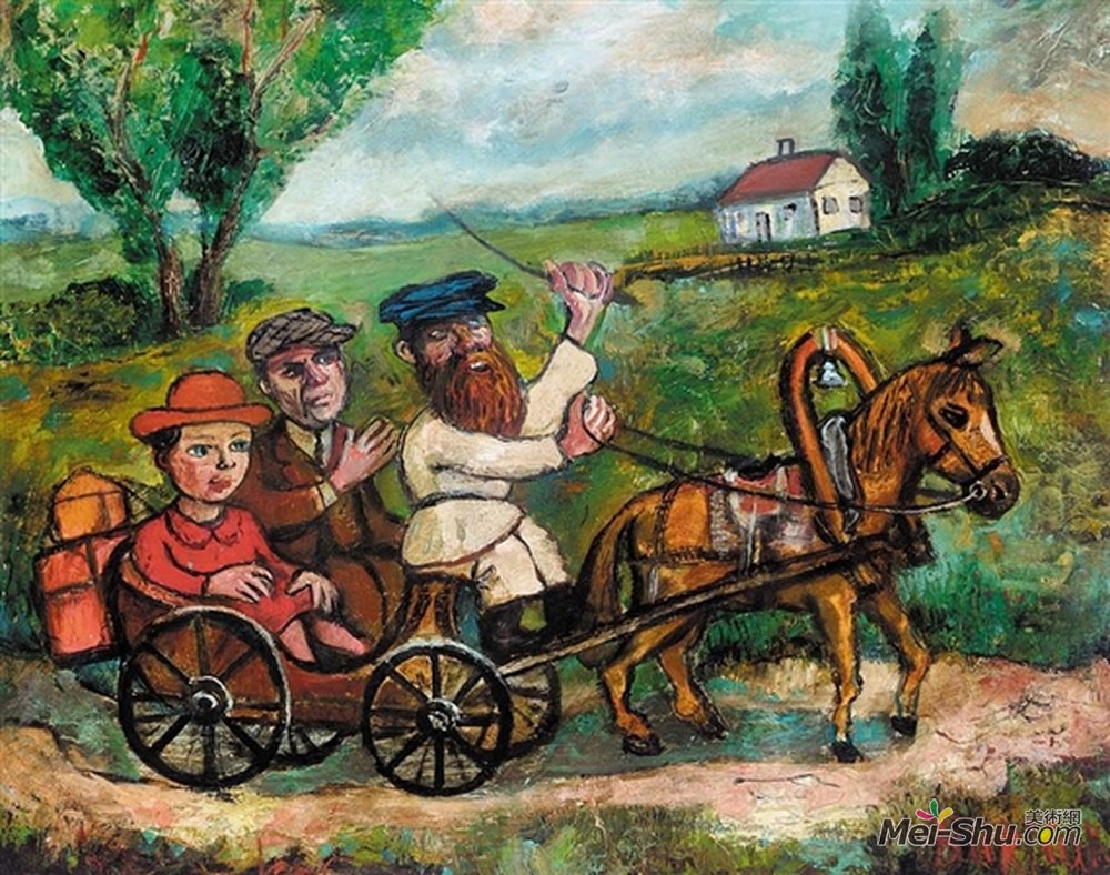 戴维·伯克(David Burliuk)高清作品《马车回家》