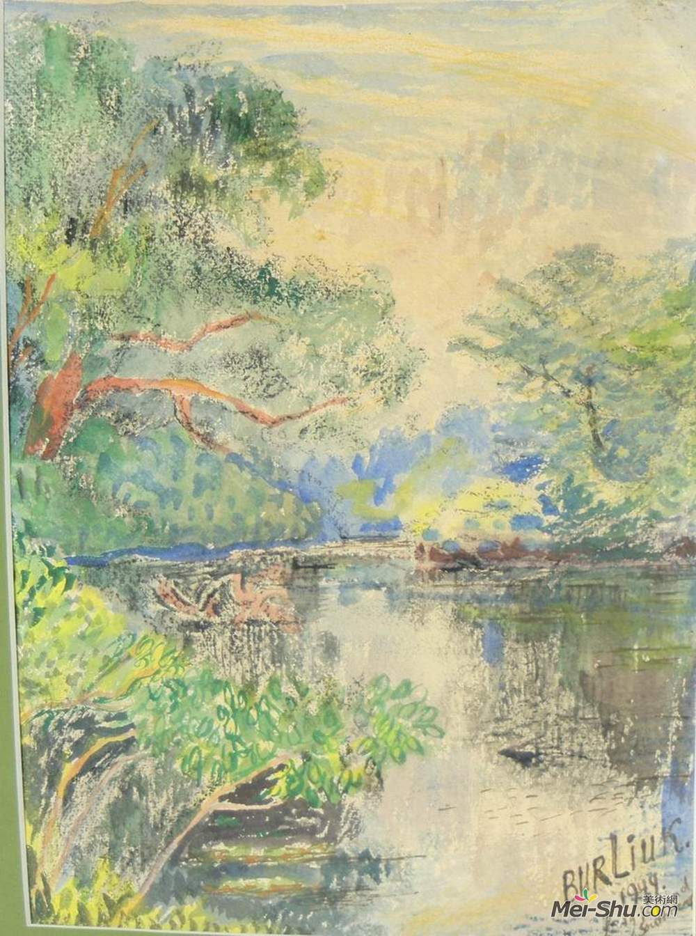 戴维·伯克(David Burliuk)高清作品《长岛，夏天的河流》