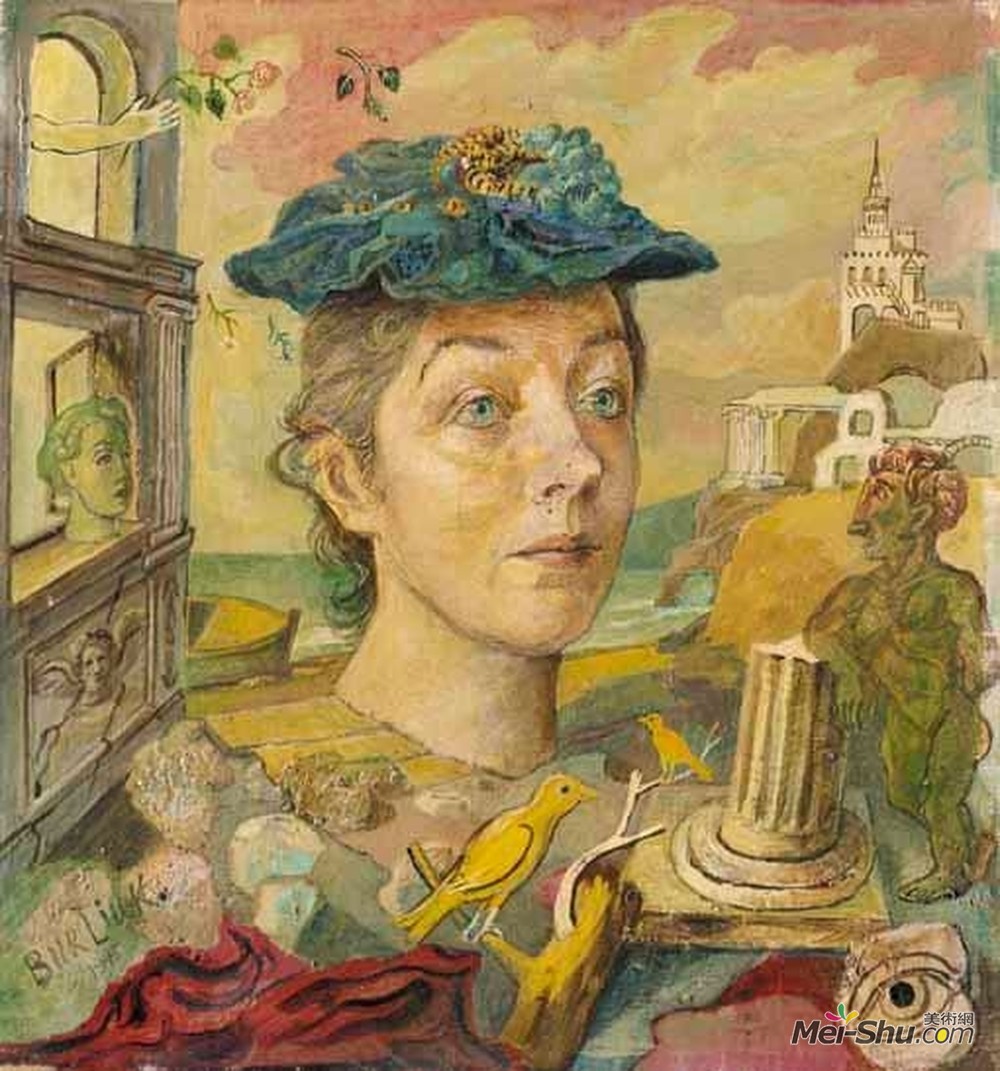 戴维·伯克(David Burliuk)高清作品《向艺术家的妻子Marusia致敬》