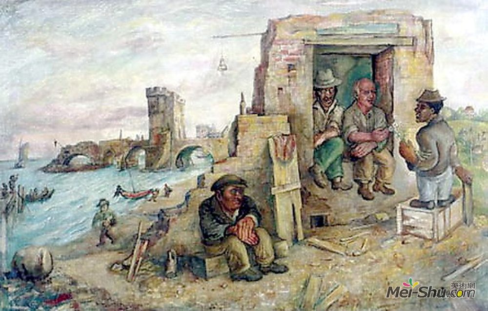 戴维·伯克(David Burliuk)高清作品《东江渡轮》